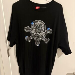 BBC Ice Cream Graphic T-Shirt with Metallic Skull Design